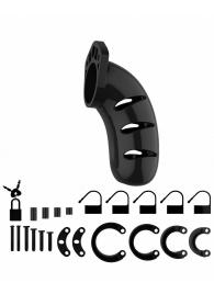 Чёрный мужской пояс верности Model 03 Chastity 4.5  Cock Cage - Shots Media BV - купить с доставкой в Иваново