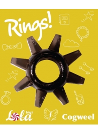 Чёрное эрекционное кольцо Rings Cogweel - Lola Games - в Иваново купить с доставкой