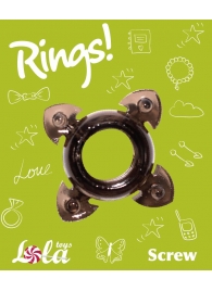 Чёрное эрекционное кольцо Rings Screw - Lola Games - в Иваново купить с доставкой