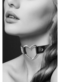 Чёрный чокер с кольцом в форме сердца - Bijoux Pour Toi - купить с доставкой в Иваново
