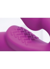 Ярко-розовый безремневой вибрострапон Evoke Vibrating Strapless Silicone Strap-on Dildo - XR Brands - купить с доставкой в Иваново