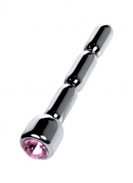 Серебристый уретральный плаг со стразом - 7 см. - ToyFa - купить с доставкой в Иваново