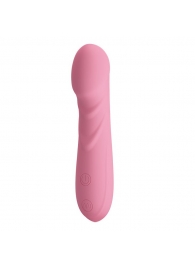 Нежно-розовый перезаряжаемый вибромассажер Candice - 14,2 см. - Baile