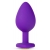 Фиолетовая анальная пробка Bling Plug Large с золотистым стразом - 9,5 см. - Blush Novelties - купить с доставкой в Иваново