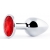 Серебристая анальная пробка с красным стразом - 7,2 см. - Anal Jewelry Plug - купить с доставкой в Иваново