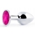 Серебристая анальная пробка с малиновым кристаллом - 7,2 см. - Anal Jewelry Plug - купить с доставкой в Иваново