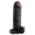 Чёрная вибронасадка с кольцом Vibrating Real Feel 2 Extension - 16 см. - Pipedream - в Иваново купить с доставкой