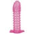 Гелевая розовая насадка с шипами - 12 см. - Toyfa Basic - в Иваново купить с доставкой