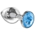 Большая серебристая анальная пробка Diamond Light blue Sparkle Large с голубым кристаллом - 8 см. - Lola Games - купить с доставкой в Иваново