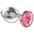 Большая серебристая анальная пробка Diamond Pink Sparkle Large с розовым кристаллом - 8 см. - Lola Games - купить с доставкой в Иваново