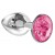 Малая серебристая анальная пробка Diamond Pink Sparkle Small с розовым кристаллом - 7 см. - Lola Games - купить с доставкой в Иваново