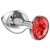 Большая серебристая анальная пробка Diamond Red Sparkle Large с красным кристаллом - 8 см. - Lola Games - купить с доставкой в Иваново