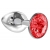 Малая серебристая анальная пробка Diamond Red Sparkle Small с красным кристаллом - 7 см. - Lola Games - купить с доставкой в Иваново