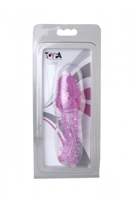 Закрытая насадка розового цвета с шипами и точками - 13,5 см. - Toyfa Basic - в Иваново купить с доставкой