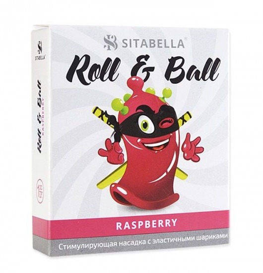 Стимулирующий презерватив-насадка Roll   Ball Raspberry - Sitabella - купить с доставкой в Иваново