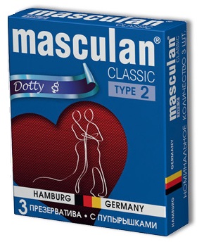 Розовые презервативы Masculan Classic Dotty с пупырышками - 3 шт. - Masculan - купить с доставкой в Иваново