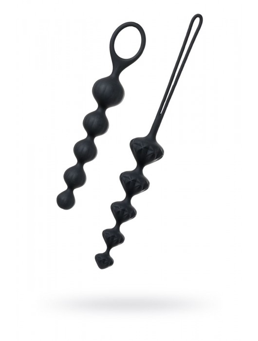 Набор из 2 чёрных анальных цепочек Satisfyer Beads - Satisfyer