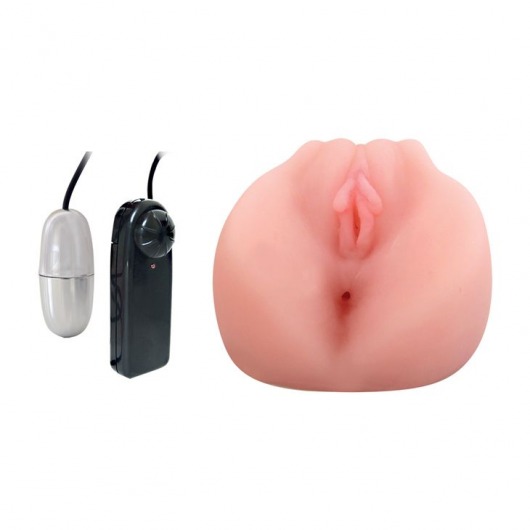 Вагина Erowoman-Eroman телесного цвета с виброяйцом - Erowoman-Eroman - в Иваново купить с доставкой