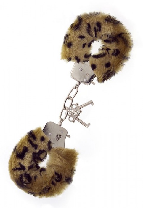 Леопардовые наручники METAL HANDCUFF WITH PLUSH LEOPARD - Dream Toys - купить с доставкой в Иваново