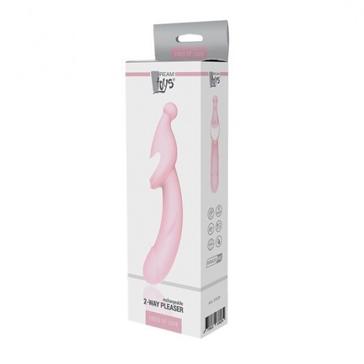 Розовый вибромассажер 2-WAY PLEASER - 21 см. - Dream Toys