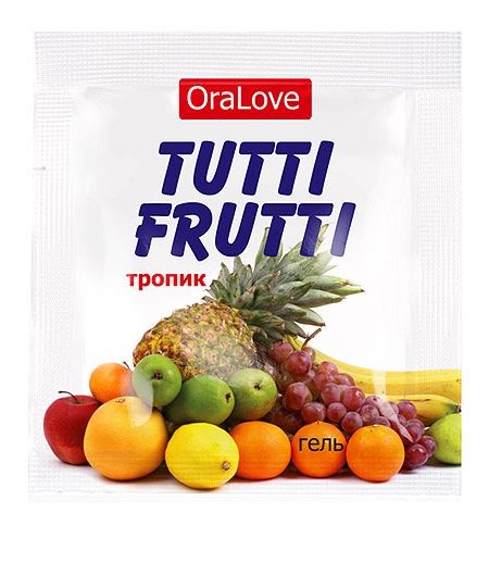 Пробник гель-смазки Tutti-frutti со вкусом тропических фруктов - 4 гр. - Биоритм - купить с доставкой в Иваново