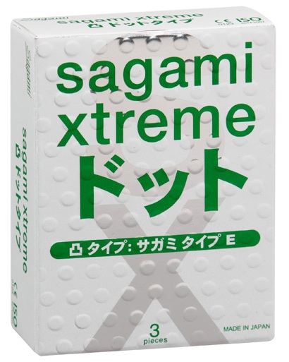 Презервативы Sagami Xtreme SUPER DOTS с точками - 3 шт. - Sagami - купить с доставкой в Иваново