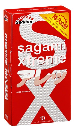 Утолщенные презервативы Sagami Xtreme Feel Long с точками - 10 шт. - Sagami - купить с доставкой в Иваново