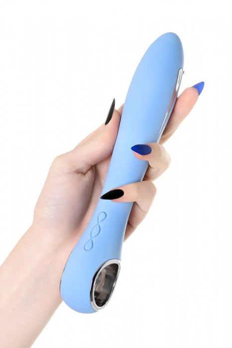 Голубой силиконовый вибратор с электростимуляцией GALVANI VIBE - 21 см. - ToyFa - купить с доставкой в Иваново