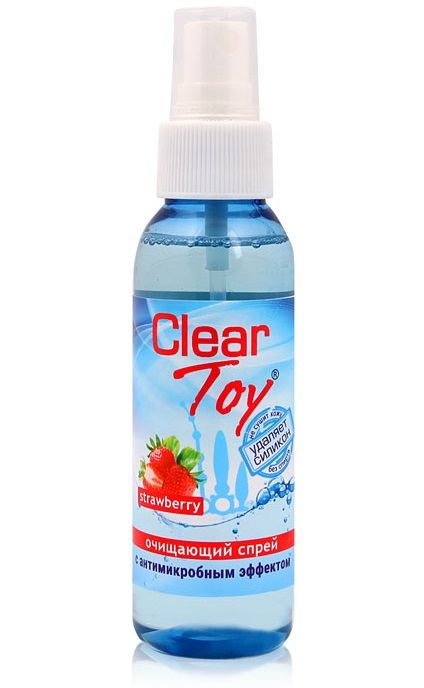 Очищающий спрей для игрушек CLEAR TOY Strawberry - 100 мл. - Биоритм - купить с доставкой в Иваново