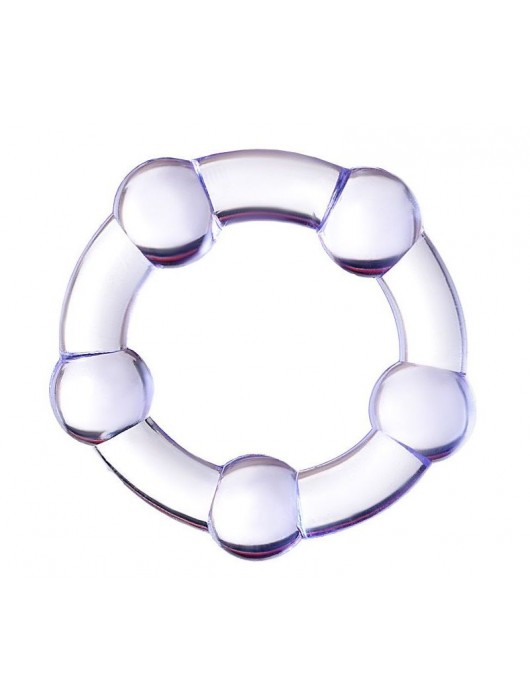 Фиолетовое эрекционное кольцо на пенис с бусинами - Штучки-дрючки - в Иваново купить с доставкой