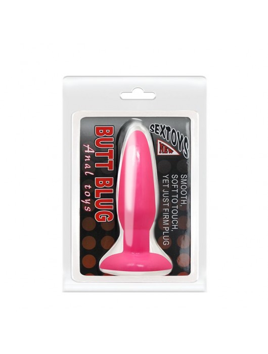 Розовая анальная пробка с подошвой-присоской - 13,5 см. - Baile