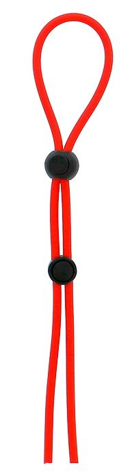 Красное лассо на пенис с двумя бусинами STRETCHY LASSO CAGE - Dream Toys - в Иваново купить с доставкой