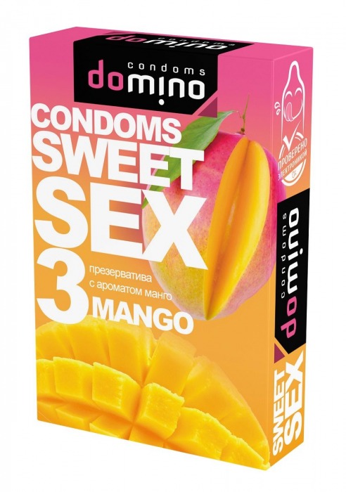 Презервативы для орального секса DOMINO Sweet Sex с ароматом манго - 3 шт. - Domino - купить с доставкой в Иваново