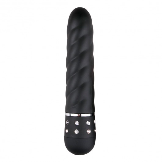 Черный мини-вибратор Diamond Twisted Vibrator - 11,4 см. - Easy toys