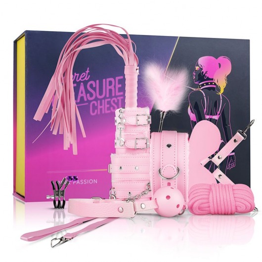 Розовый эротический набор Pink Pleasure - Secret Pleasure Chest - купить с доставкой в Иваново