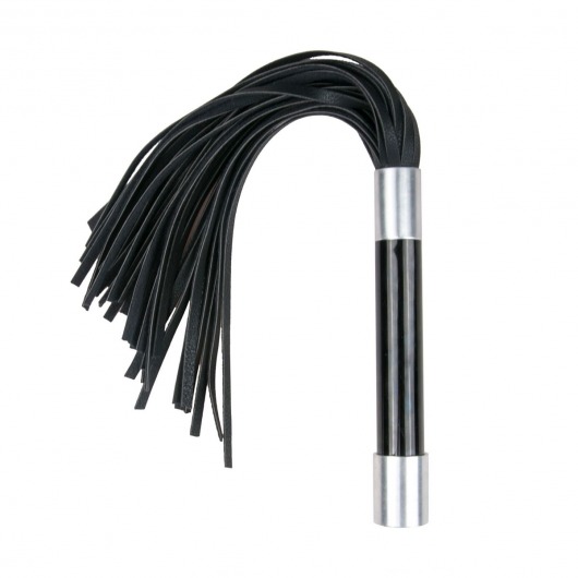 Черная плеть Easytoys Flogger With Metal Grip - 38 см. - Easy toys - купить с доставкой в Иваново