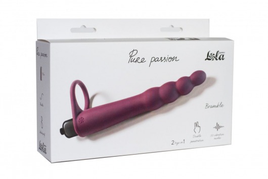 Бордовая вибронасадка для двойного проникновения Bramble - 16,5 см. - Lola Games - купить с доставкой в Иваново