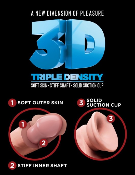 Телесный фаллоимитатор на присоске 9.5  Triple Density Double Penetrator - 24,1 см. - Pipedream