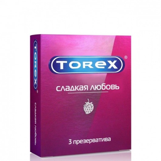 Презервативы Torex  Сладкая любовь  с ароматом клубники - 3 шт. - Torex - купить с доставкой в Иваново