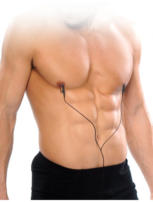 Черные электрические зажимы для сосков Shock Therapy Nipple Clamps - Pipedream - купить с доставкой в Иваново