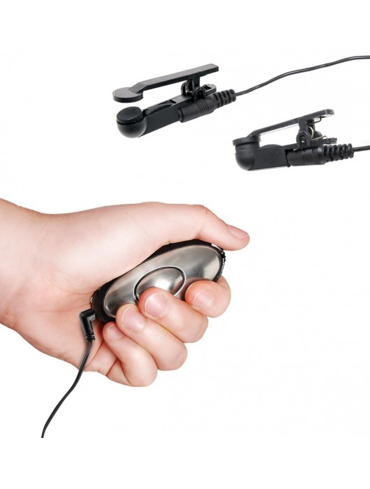 Черные электрические зажимы для сосков Shock Therapy Nipple Clamps - Pipedream - купить с доставкой в Иваново