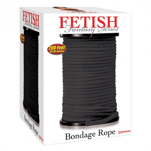 Черная веревка для связывания Bondage Rope - 60,9 м. - Pipedream - купить с доставкой в Иваново