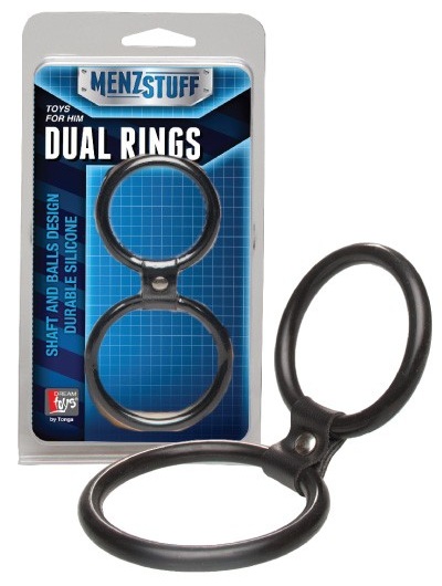 Чёрное двойное эрекционное кольцо Dual Rings Black - Dream Toys - в Иваново купить с доставкой