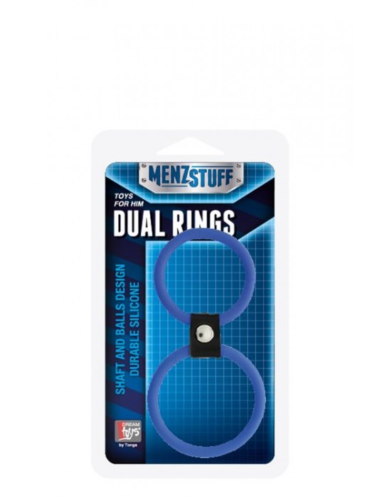 Синее двойное эрекционное кольцо Dual Rings Blue - Dream Toys - в Иваново купить с доставкой