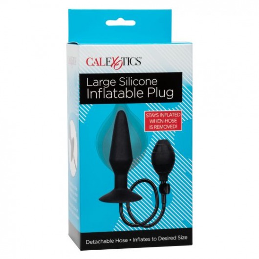 Расширяющаяся анальная пробка со съемным шлангом Large Silicone Inflatable Plug - 13,25 см. - California Exotic Novelties