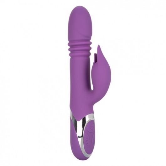 Фиолетовый вибромассажер-кролик Enchanted Kisser с поступательными движениями - California Exotic Novelties