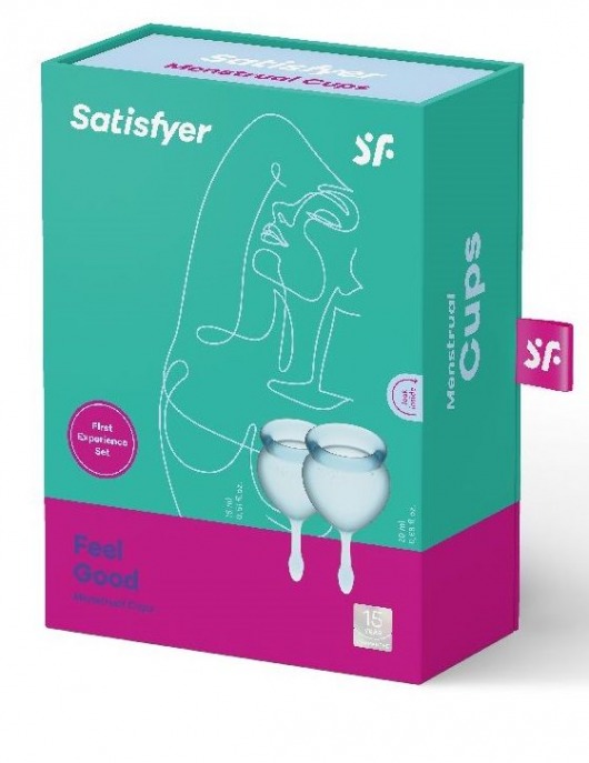 Набор голубых менструальных чаш Feel good Menstrual Cup - Satisfyer - купить с доставкой в Иваново