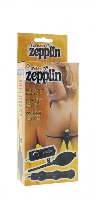 Вибрирующая анальная цепочка с накачкой Zepplin - 14 см. - Seven Creations
