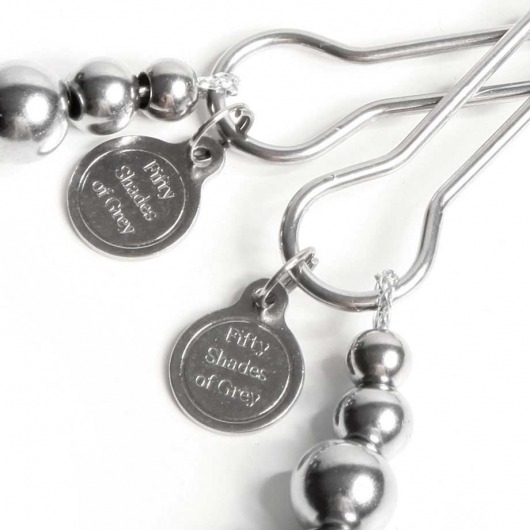 Металлические зажимы на соски Adjustable Nipple Clamps - Fifty Shades of Grey - купить с доставкой в Иваново