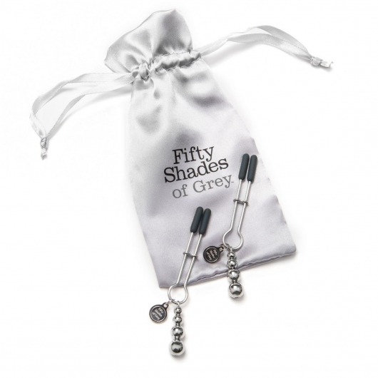 Металлические зажимы на соски Adjustable Nipple Clamps - Fifty Shades of Grey - купить с доставкой в Иваново